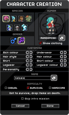 In-game Character Creator